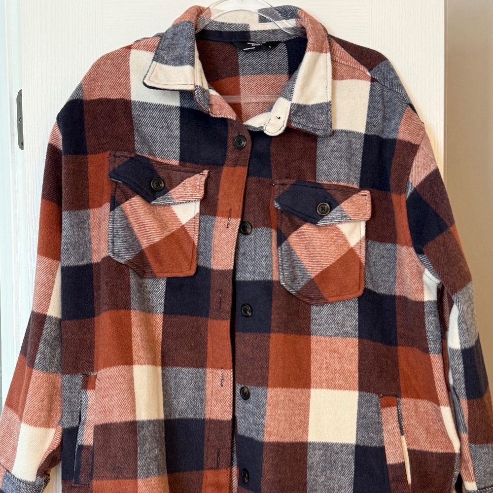 Plaid shacket XL
